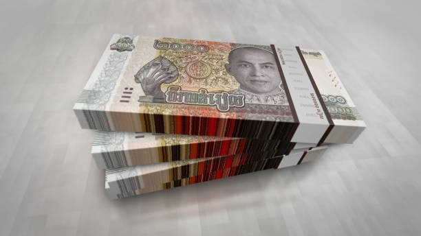 Cambodia riel money banknotes pack 3d illustration