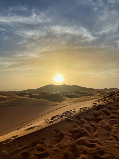 istock beautiful sunset on the sand dunes in erg chebbi desert 2194903001