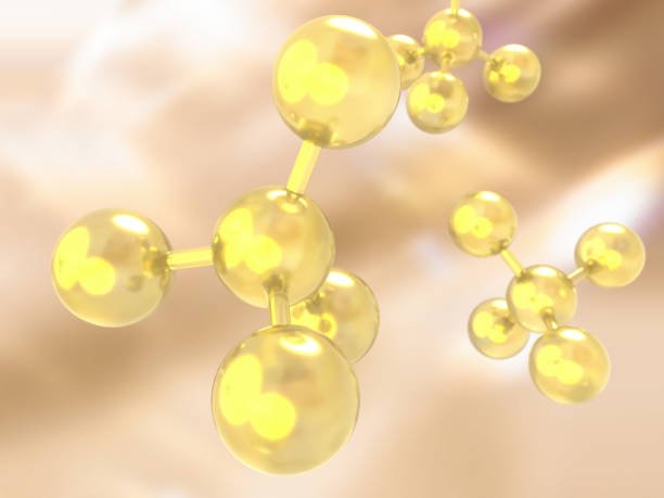 istock 3D illustration of a molecular model with elements bonded together 2194904146