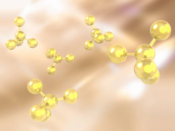 istock 3D illustration of a molecular model with elements bonded together 2194904160