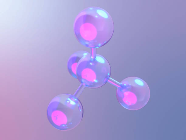 istock 3D illustration of a molecular model with elements bonded together 2194904171