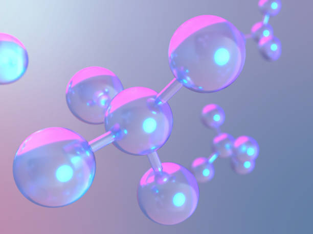 istock 3D illustration of a molecular model with elements bonded together 2194904189