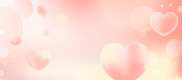 istock Peach hearts with bokeh for romantic love holiday wedding invites 2194907216