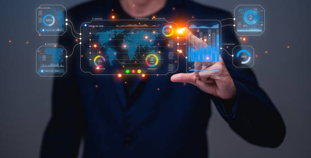 istock A businessman uses a laptop to access an AI-powered business analytics dashboard, showcasing charts, metrics, and KPIs. He analyzes performance data to generate. Data analysis concept. 2194907805