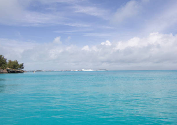 Cruise Vacation -Picturesque Shallow Cove Exploring in Tropical Blue Bermuda