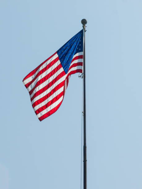 istock American Flag Vertical Blue Sky Patriotic USA Background 2194908716