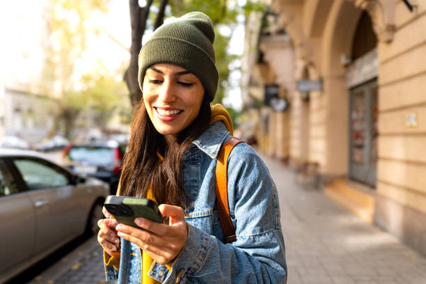 istock Modern young woman in the city 2194914063