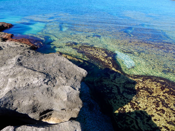 istock Rocky shore of the Caspian Sea. 2194917393