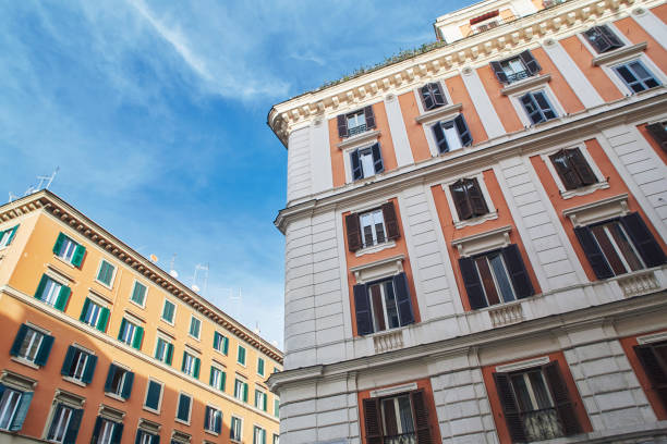 istock Roman building facade with the blue sky on the background 2194918120