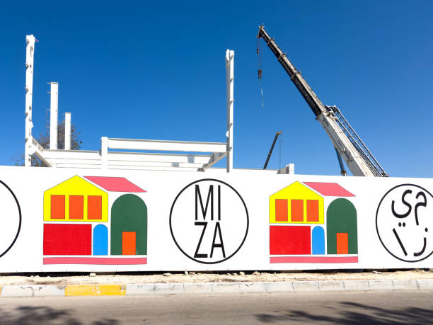 Construction of MiZa, an emerging neighbourhood for entreprenuers and creatives in the heart of Abu Dhabi's historical Mina Zayed port