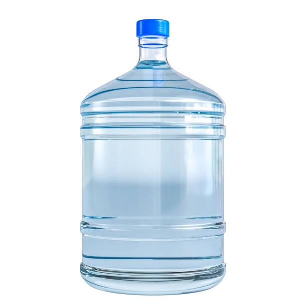 istock Large plastic water bottle with blue cap on white background 2194924619