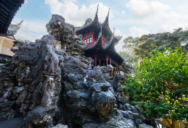 Shanghai, China. January 8, 2025. Internnal view of the architectures in the Yu garden, built in Jiang period of Ming Dynasty (1559).