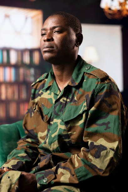istock Military personnel in therapy confronting war related anxiety 2194928436
