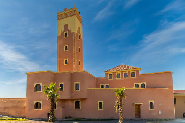 Little mosque in moroccan town. Ourika valley