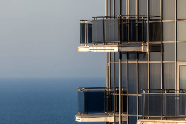 istock Balconies with sea views in a modern multi-storey building 2194934890