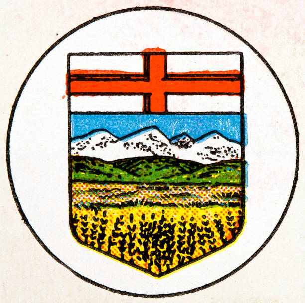 Flag and Coat of Arm of British Empire: Alberta