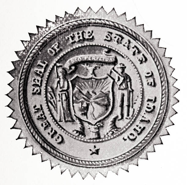 Antique illustration from 19th century encyclopedia: Great Seal of Idaho