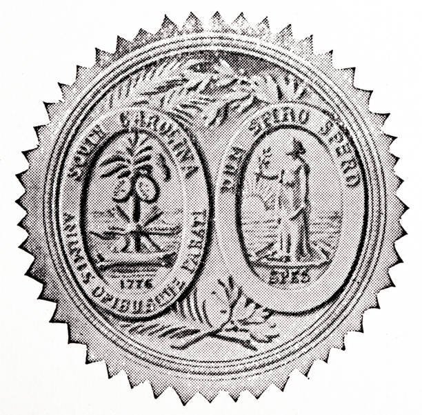 Antique illustration from 19th century encyclopedia: Great Seal of South Carolina