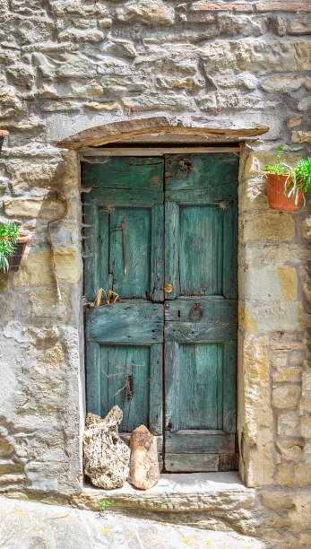 istock Windows and doors in an old house decorated with flower 2194940990