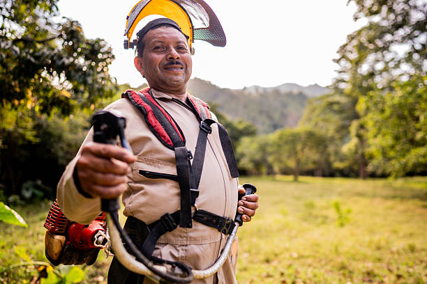 Portrait of a exterminator on a farm