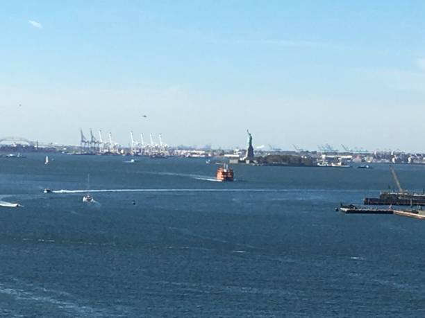 istock view of statue of liberty from Brooklyn 2194945581