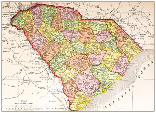 Antique Map of South Carolina (1898)