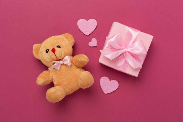 istock Valentines day composition with gifts on color background, top view. 2194971213