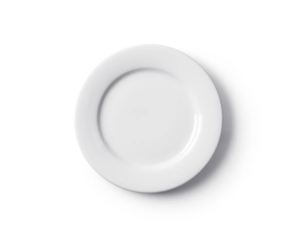 Porcelain dinner plate isolated on white background