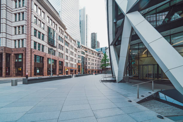 istock Modern architecture and empty city street in london's financial district 2194977472
