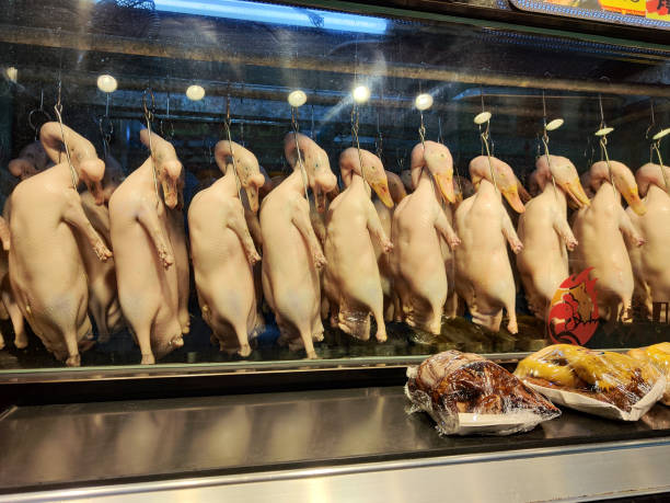 Hanging roasted goose in Hong Kong