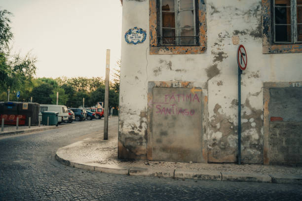 istock Fatima and Santiago Words On Ancient Building Wall 2194987128