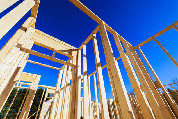 istock Construction framework rises under clear blue sky at a building site in an urban area 2194991337
