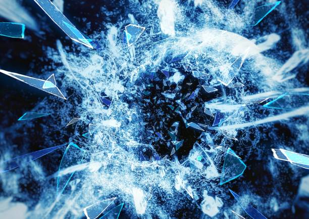 istock 3d illustration of broken blue glass shards scattering 2194997392