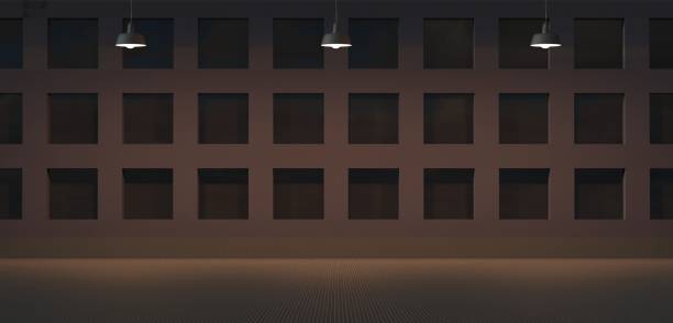 istock background empty room There are bright lamps a backdrop and 3D illustrations 2194999685