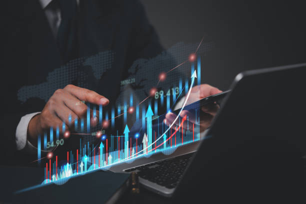 istock Businessman using digital analysis financial data, showcasing market trends and growth opportunities. plan strategy investment graph and chart arrow concept. 2195002060