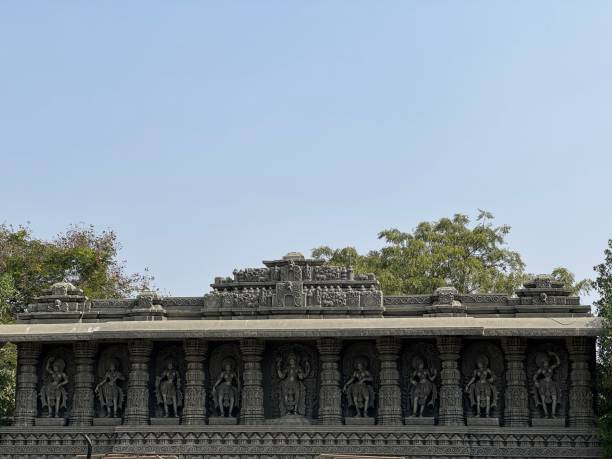 istock beautiful Stone carvings on Hindu Temple 2195004797