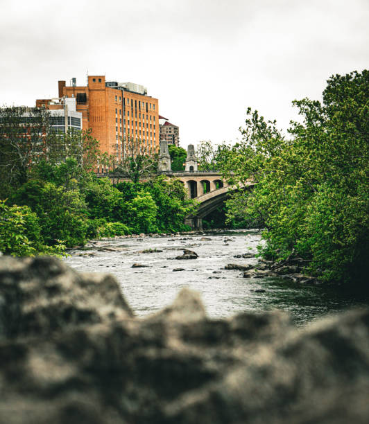 View of the city in Wilmington Delaware at Brandywine park during the autumn time