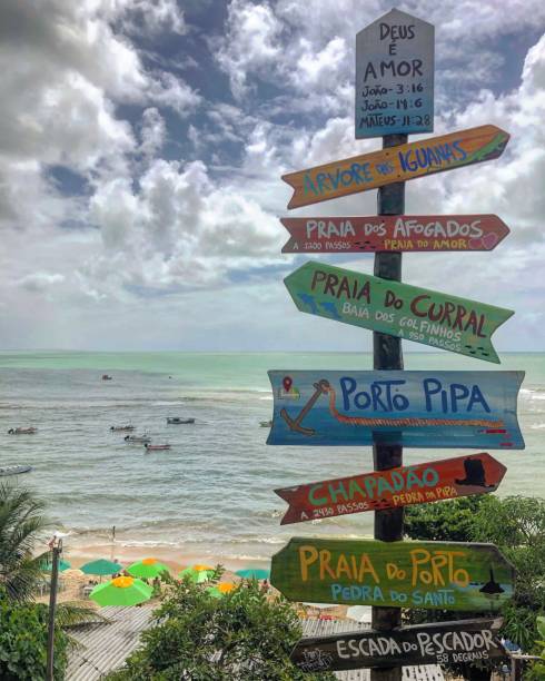 istock Colorful Signposts at Pipa Beach, RN 2195012337