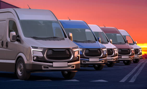 istock row of generic cargo vans in the parking lot 2195012790