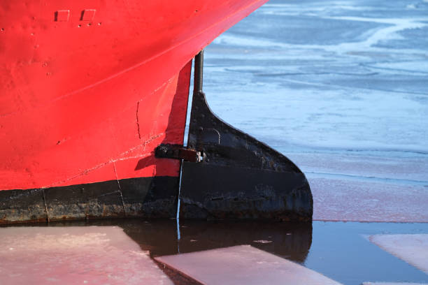 istock Rudder of a ship in ice water 2195017902