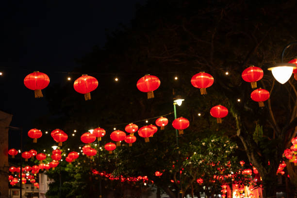 istock Lanterns of Chinese New Year in the night. 2195018678