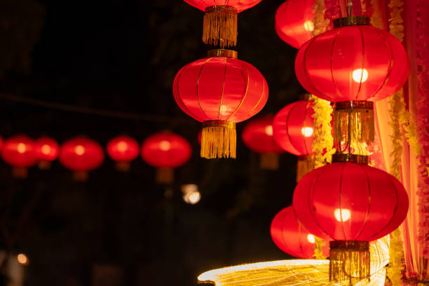 istock Lanterns of Chinese New Year in the night. 2195018704