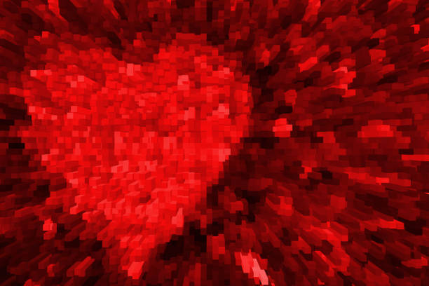 Lots of small blocks forming a heart shape.