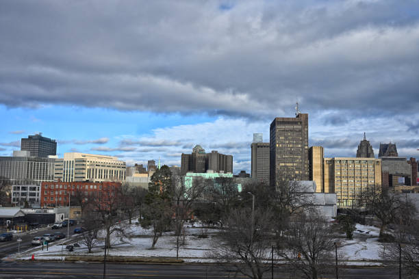 Winter in Detroit, Michigan.