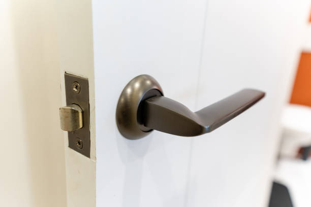 istock This captivating image showcases a beautifully designed door handle on a clean white door, highlighting its intricate details and rich texture as an essential household fixture 2195025267