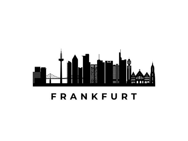 Vector Frankfurt skyline. Travel Frankfurt famous landmarks. Business and tourism concept for presentation, banner, web site.
