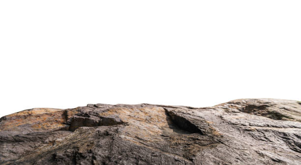 istock Rock isolated, Stone podium, Cliff mountain on white backgrounds well material design exhibition platform and Space montage your product display, Clipping path 2195044963