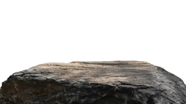istock Rock isolated, Stone podium, Cliff mountain on white backgrounds well material design exhibition platform and Space montage your product display, Clipping path 2195044988