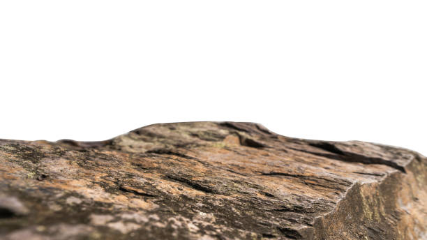 istock Rock isolated, Stone podium, Cliff mountain on white backgrounds well material design exhibition platform and Space montage your product display, Clipping path 2195045041