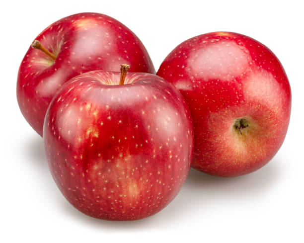 istock Three ripe red apples on white background. File contains clipping path. 2195046592